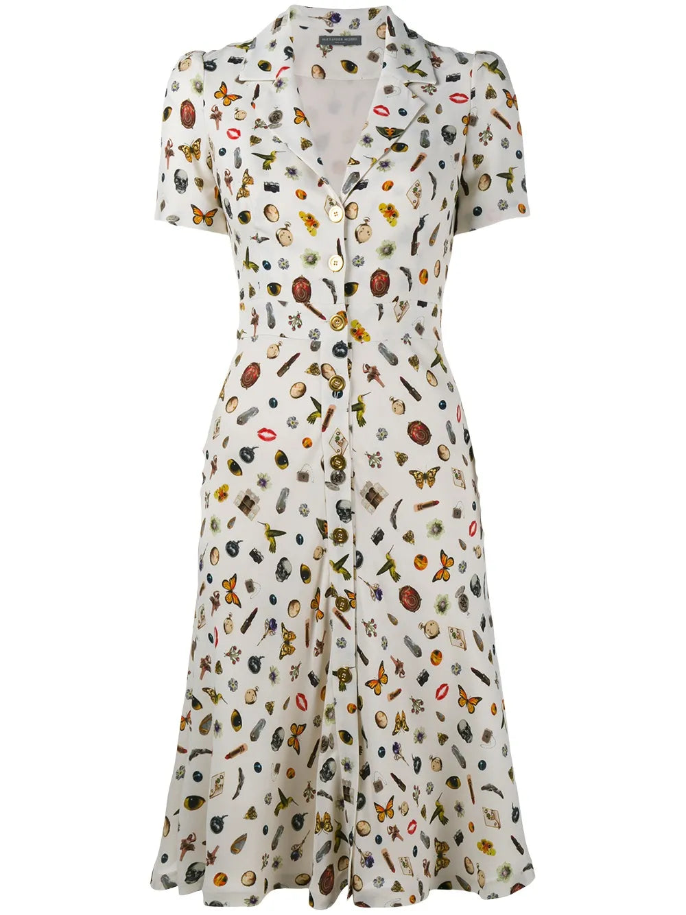 Alexander Mcqueen Obsession Print Shirt Dress
