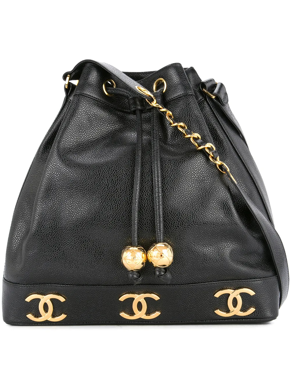 Chanel Pre Owned 1994 1996 Logos Drawstring Shoulder Bag
