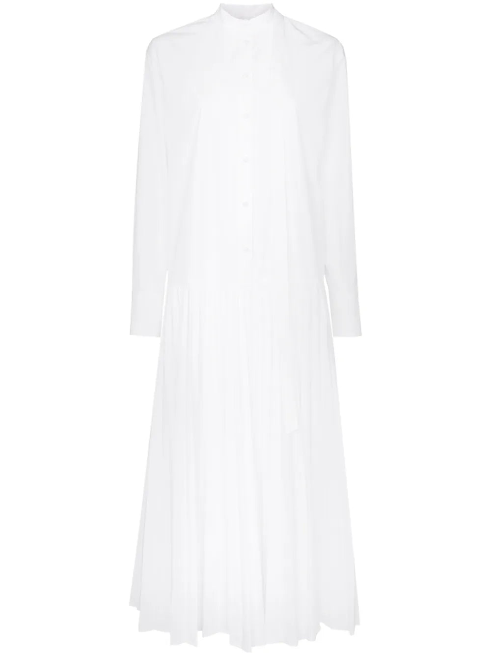 Valentino Garavani Pleated Cotton Blend Poplin Dress