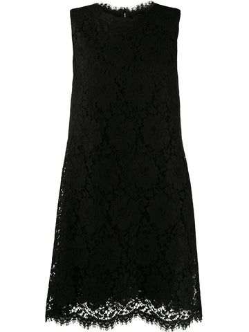 Dolce Gabbana Lace Overlay Sleeveless Minidress