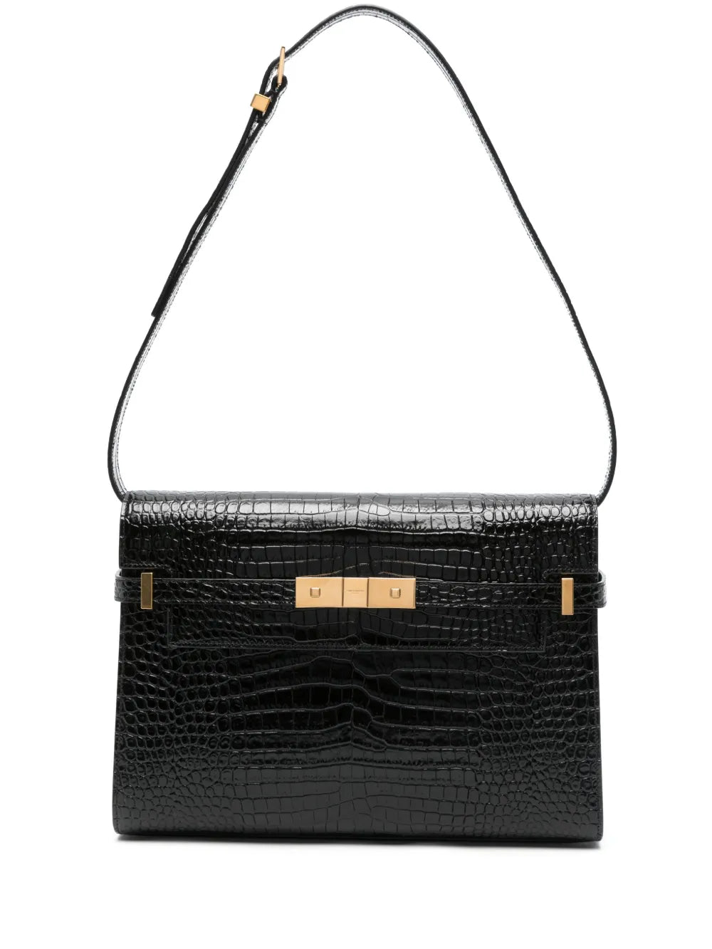 Saint Laurent Manhattan Crocodile Embossed Shoulder Bag
