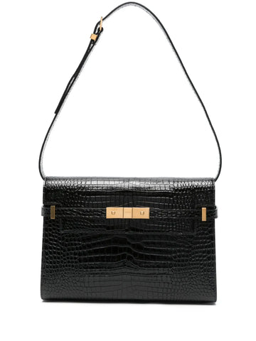 Saint Laurent Manhattan Crocodile Embossed Shoulder Bag
