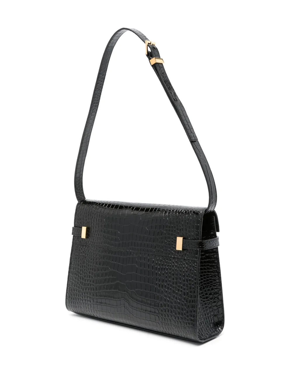 Saint Laurent Manhattan Crocodile Embossed Shoulder Bag