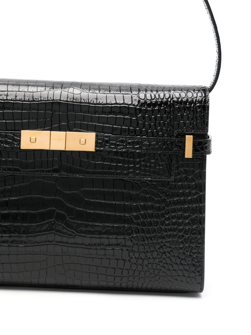 Saint Laurent Manhattan Crocodile Embossed Shoulder Bag