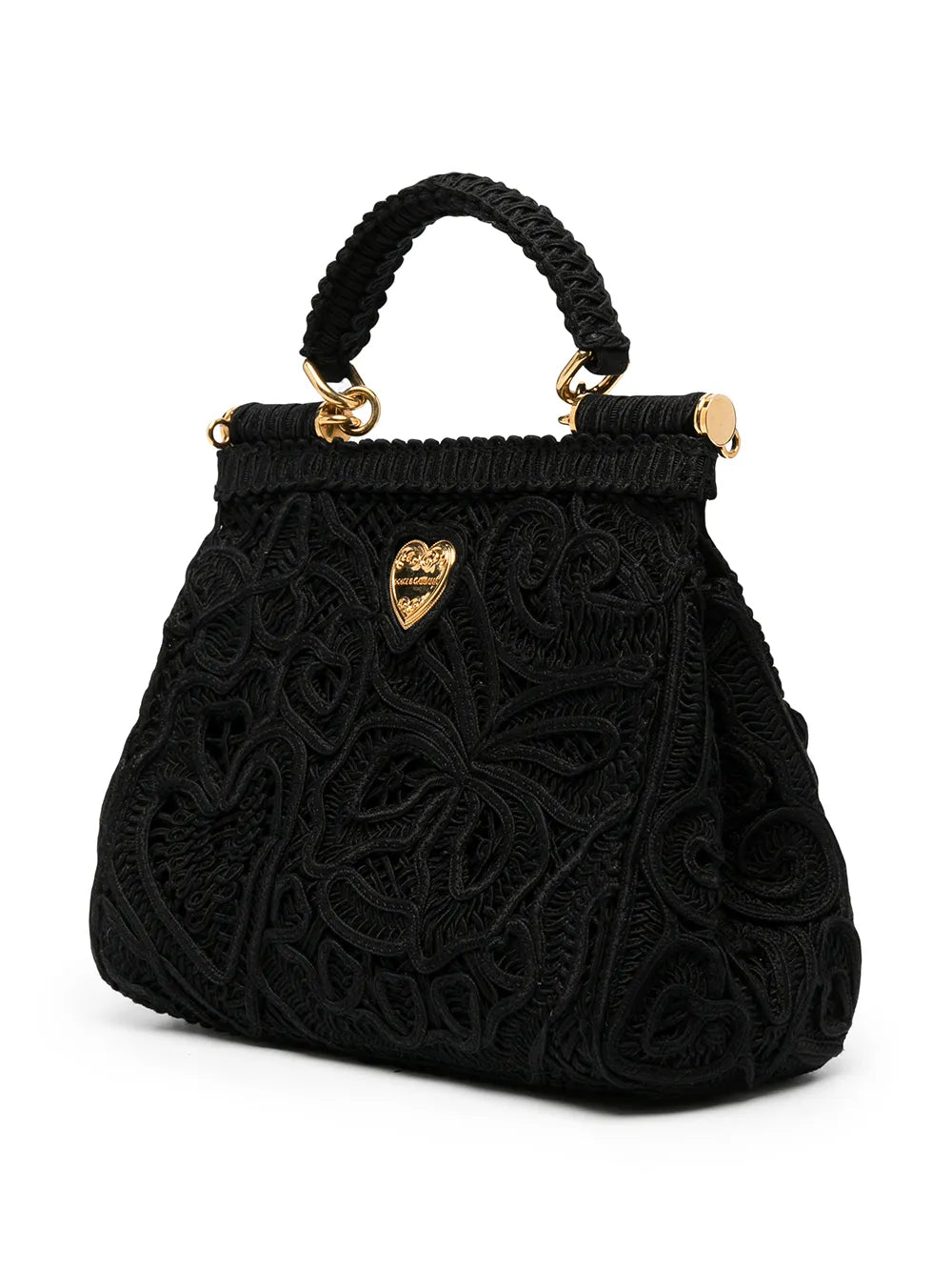 Dolce Gabbana Small Sicily Lace Top Handle Bag