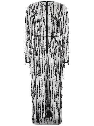 Dolce Gabbana Bead Embellished Fringed Sheath Dress