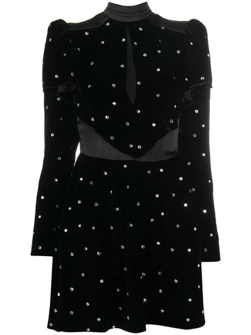 Philosophy Di Lorenzo Serafini Crystal Embellished Velvet Evening Dress