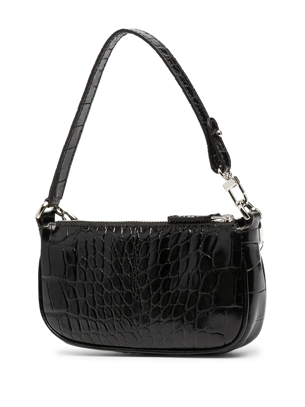 By Far Crocodile Embossed Shoulder Bag
