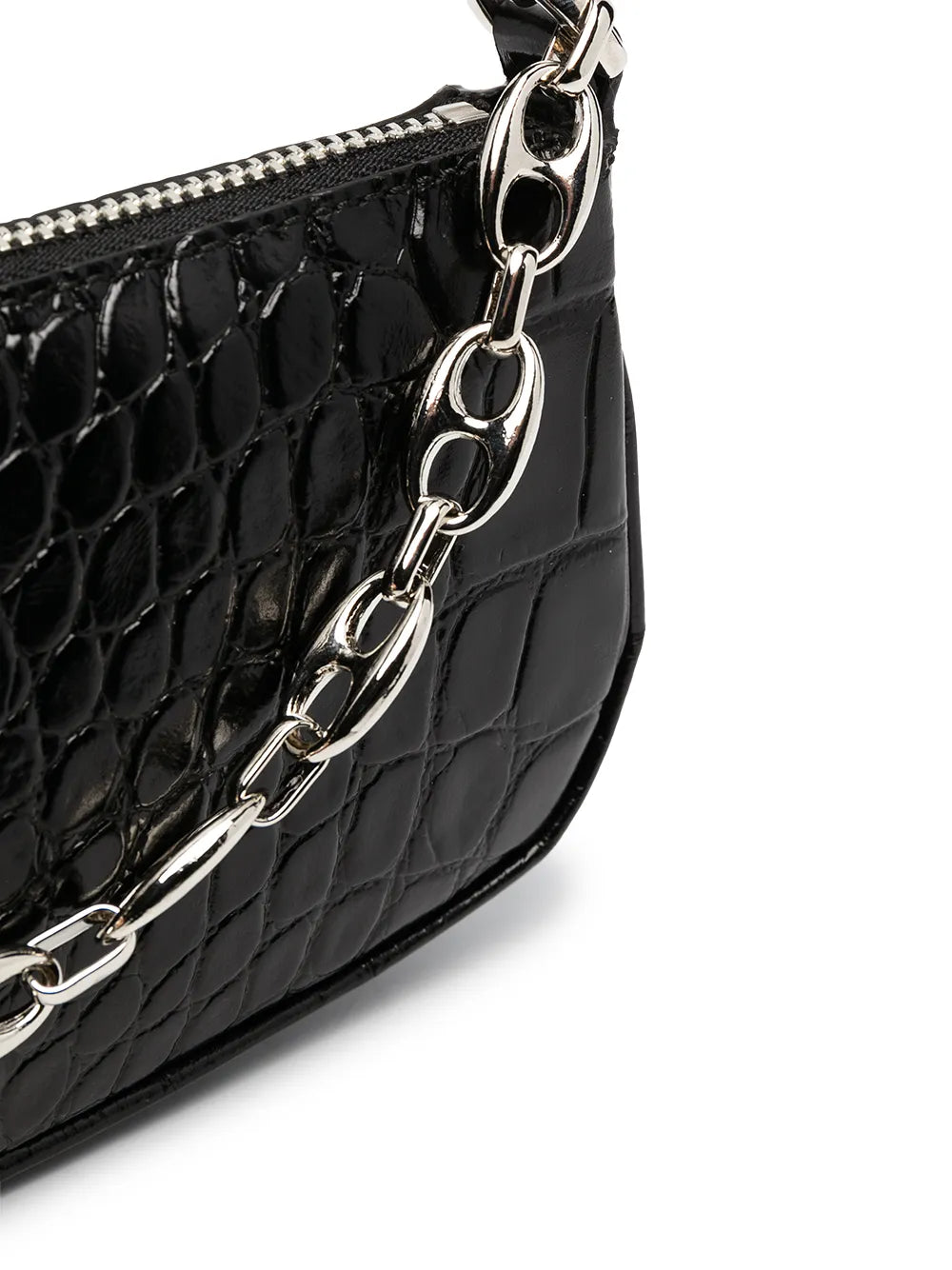 By Far Crocodile Embossed Shoulder Bag