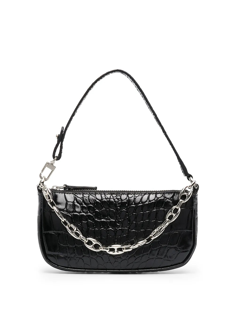 By Far Crocodile Embossed Shoulder Bag