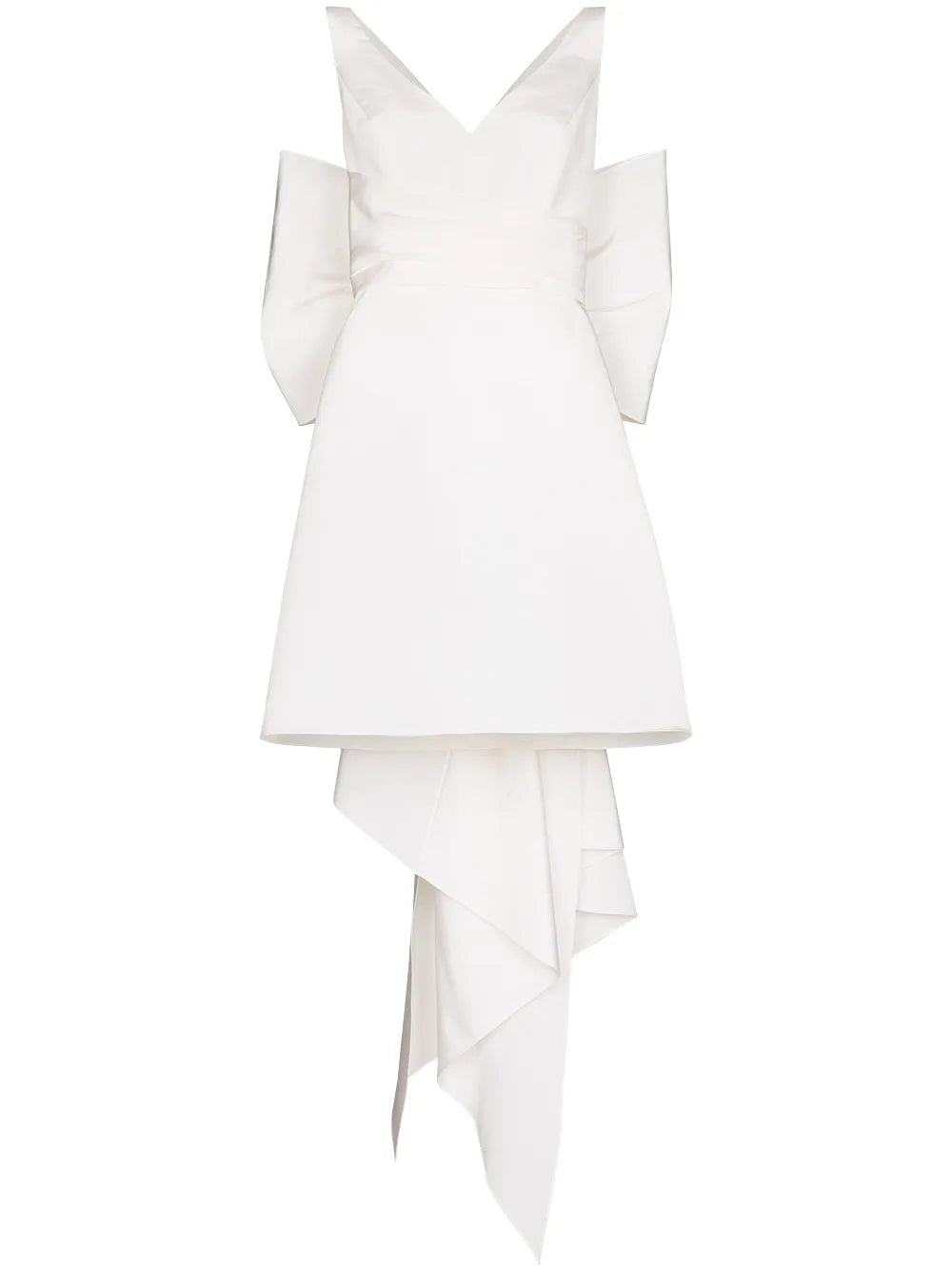 Carolina Herrera Oversize Bow Silk Mini Dress