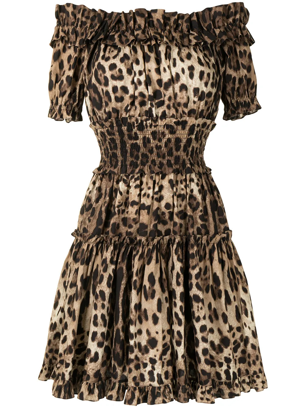 Dolce Gabbana Leopard Print Short Dress