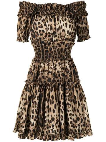 Dolce Gabbana Leopard Print Short Dress
