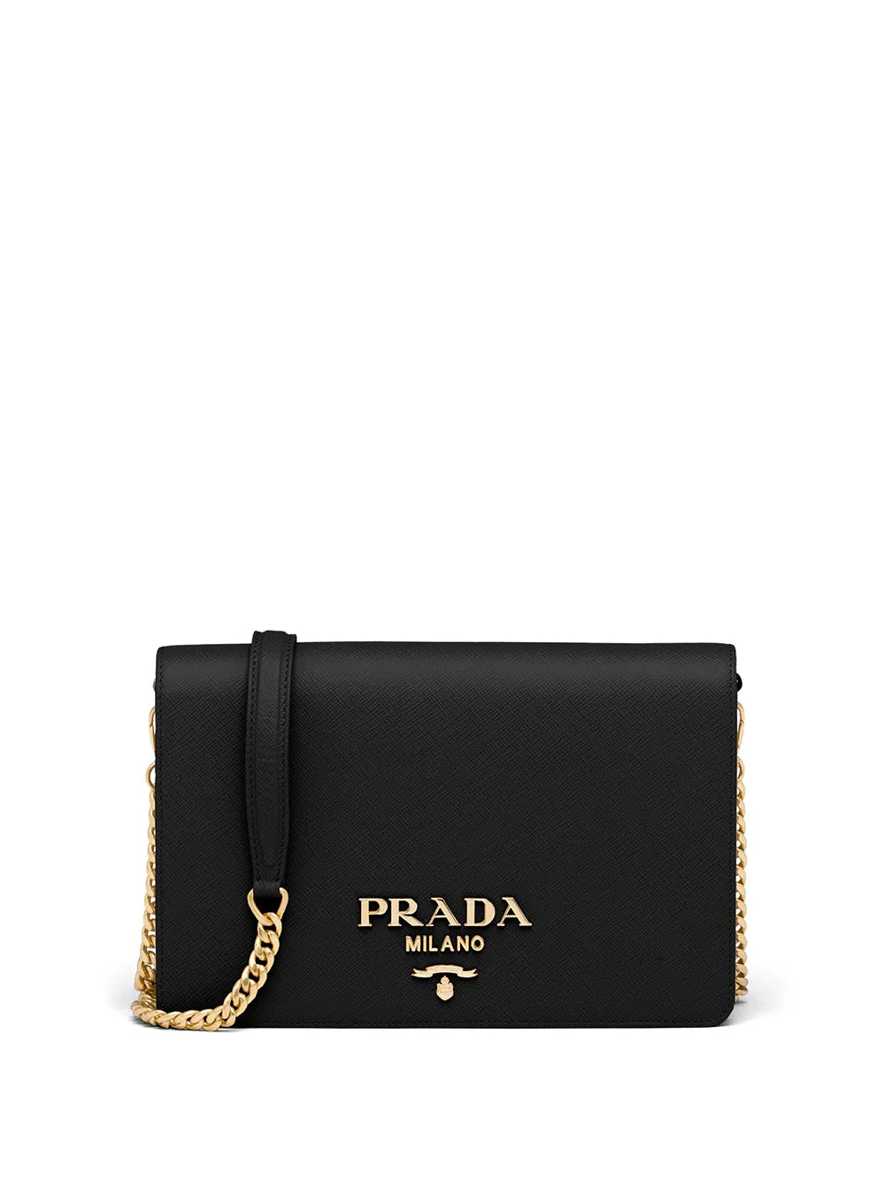 Prada Logo Lettering Saffiano Leather Shoulder Bag