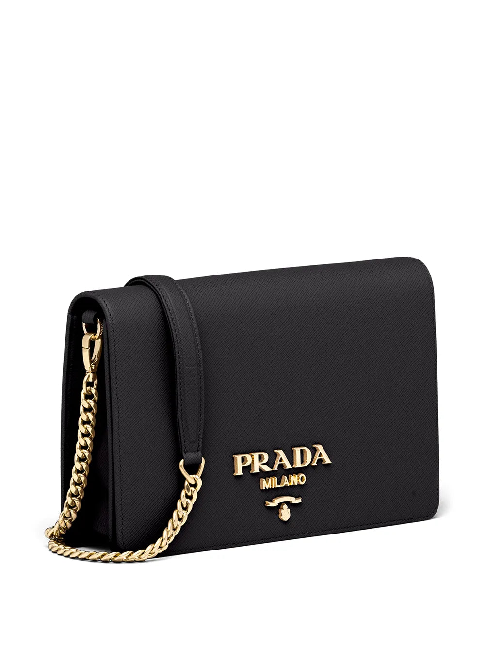 Prada Logo Lettering Saffiano Leather Shoulder Bag