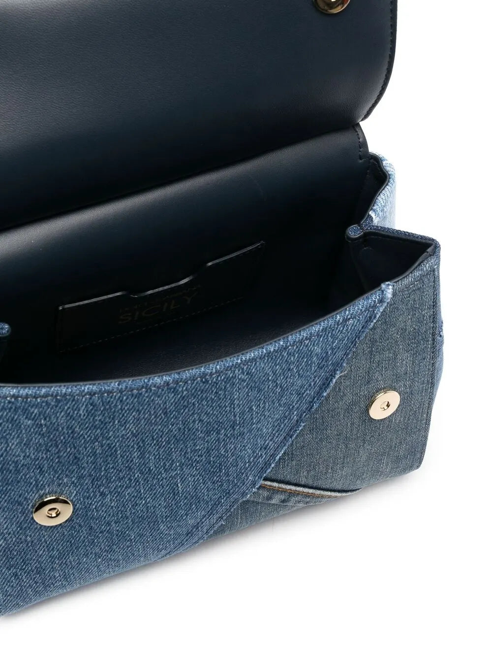 Dolce Gabbana Small Sicily Patchwork Denim Shoulder Bag