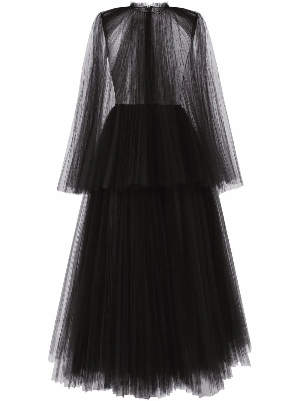 Dolce Gabbana Cape Detail Tulle Midi Dress