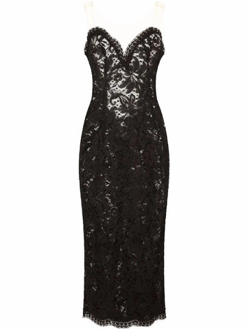 Dolce Gabbana Sleeveless Tulle Midi Dress