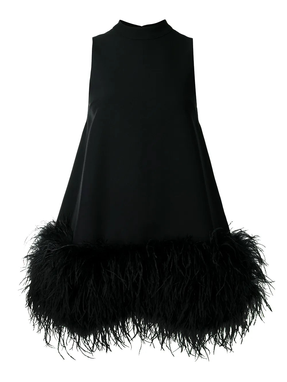 Rachel Gilbert Linc Feather Trim Mini Dress