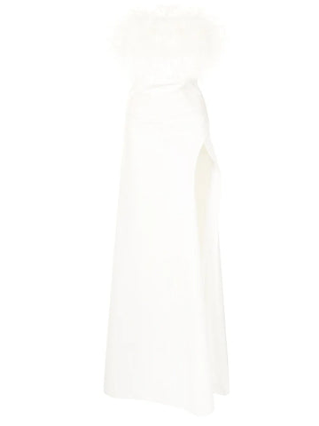 Rachel Gilbert Linc Feather Trim Detail Gown