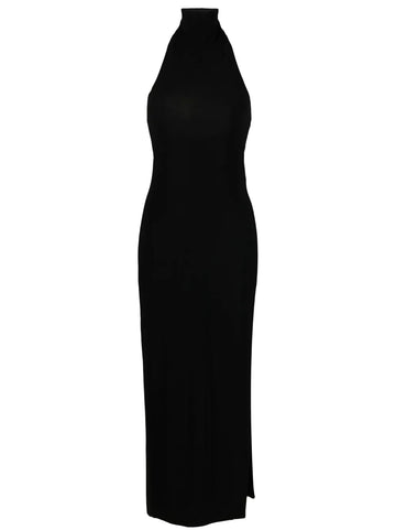 Norma Kamali Side Slit Detail Halter Dress