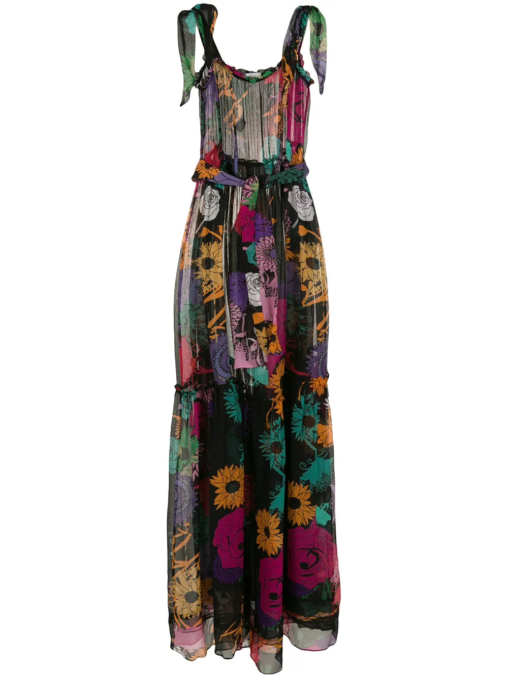 Amir Slama Semi Sheer Silk Maxi Dress