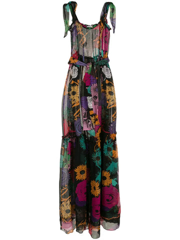 Amir Slama Semi Sheer Silk Maxi Dress