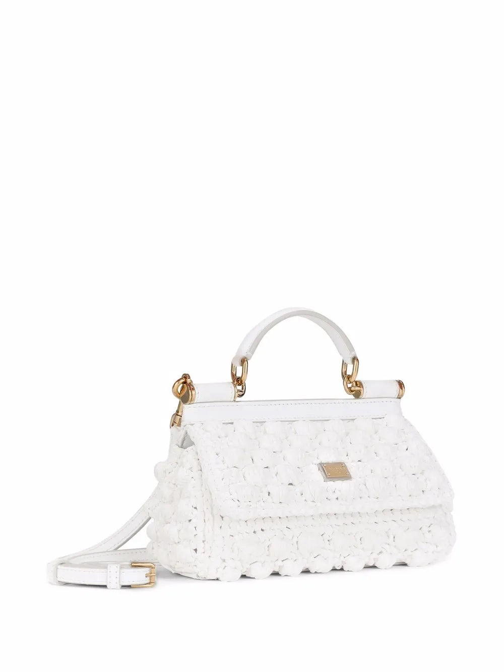 Dolce Gabbana Small Sicily Raffia Top Handle Bag