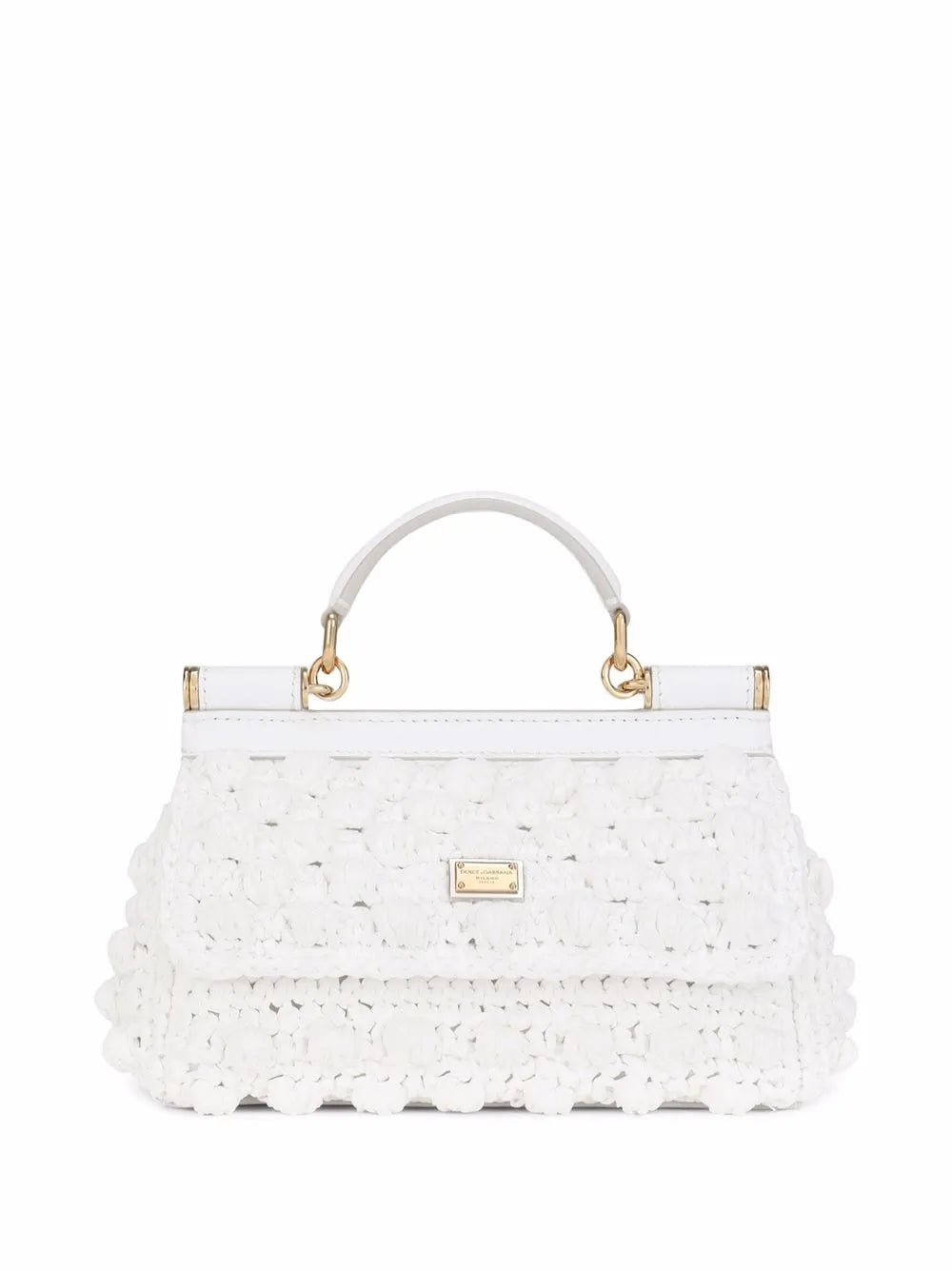 Dolce Gabbana Small Sicily Raffia Top Handle Bag