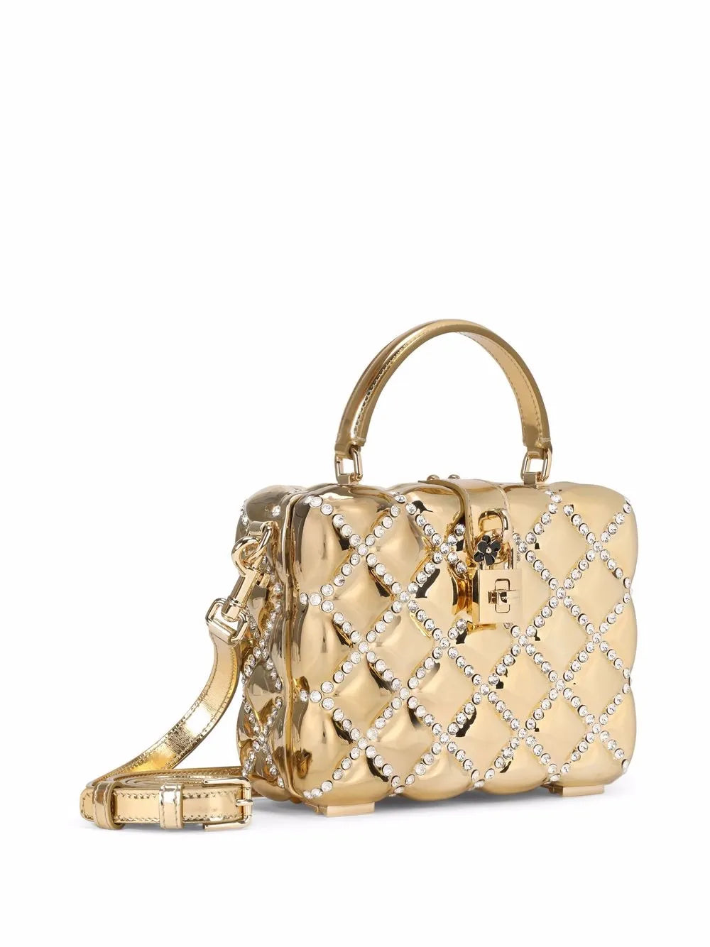 Dolce Gabbana Dolce Box Rhinestone Embellished Top Handle Bag
