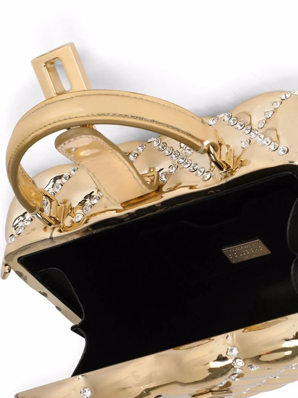 Dolce Gabbana Dolce Box Rhinestone Embellished Top Handle Bag