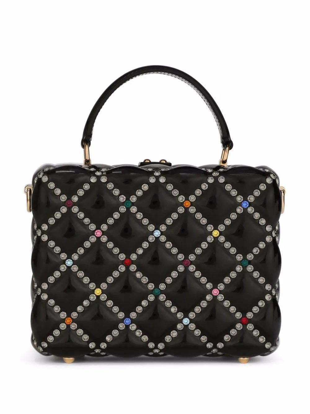 Dolce Gabbana Dolce Box Rhinestone Embellished Top Handle Bag