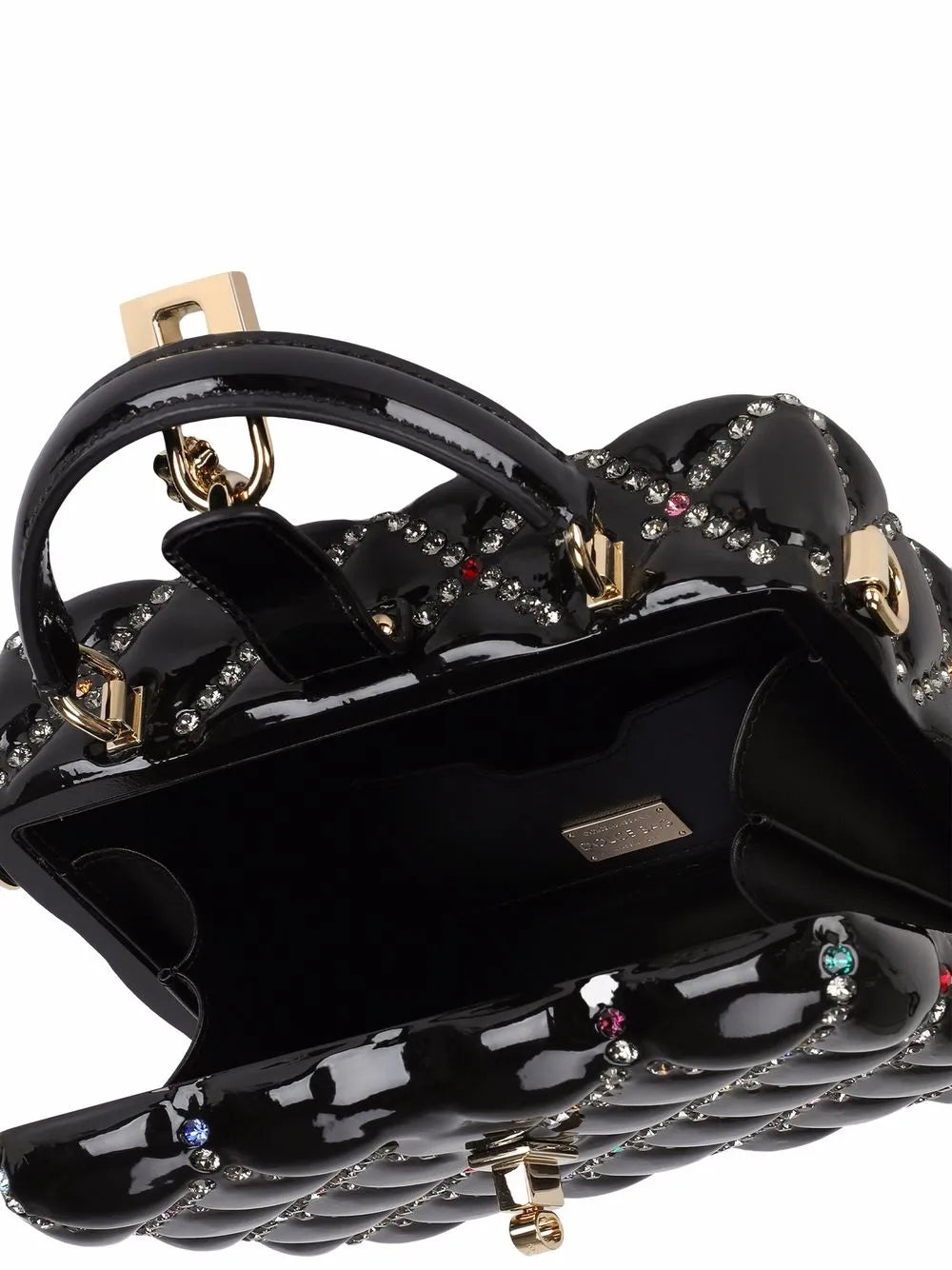 Dolce Gabbana Dolce Box Rhinestone Embellished Top Handle Bag