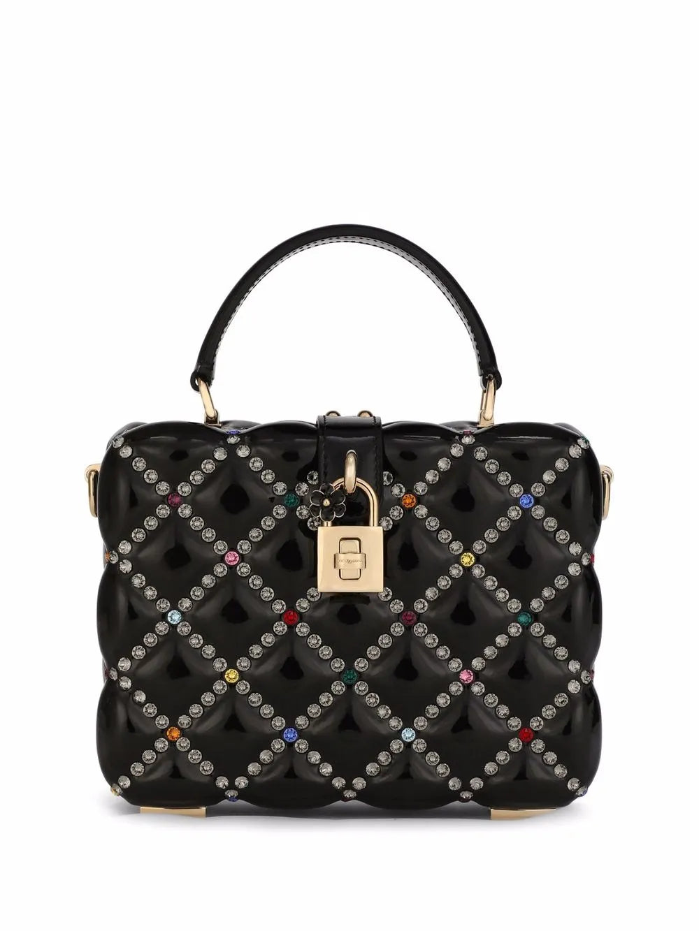 Dolce Gabbana Dolce Box Rhinestone Embellished Top Handle Bag