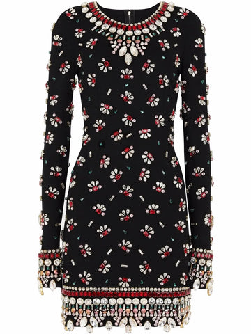 Dolce Gabbana Embellished Long Sleeve Minidress