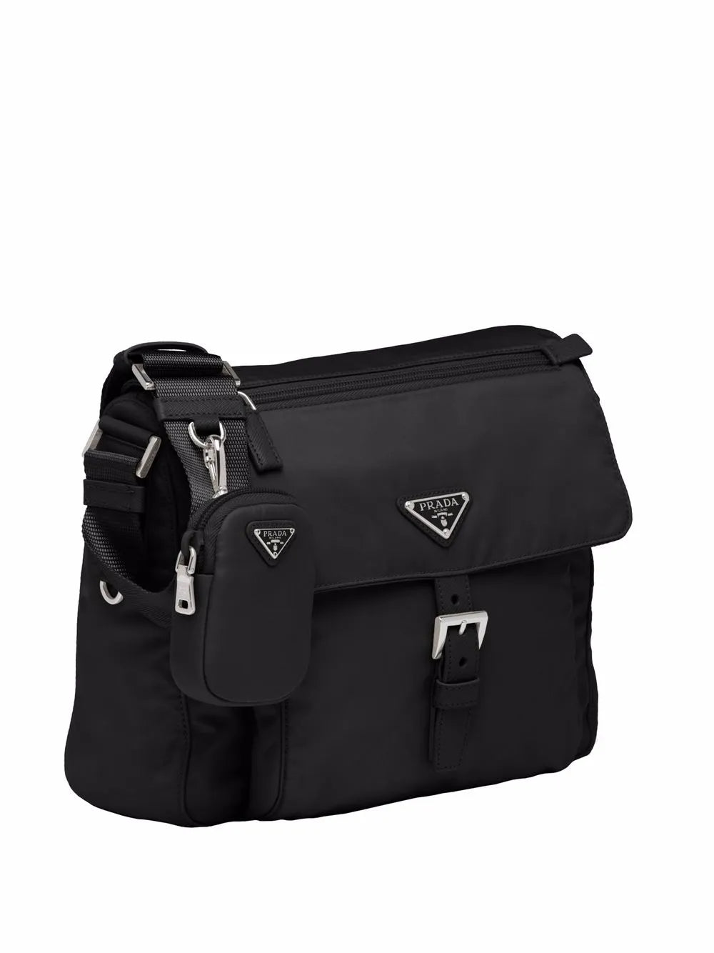 Prada Re Nylon Triangle Logo Plaque Shoulder Bag