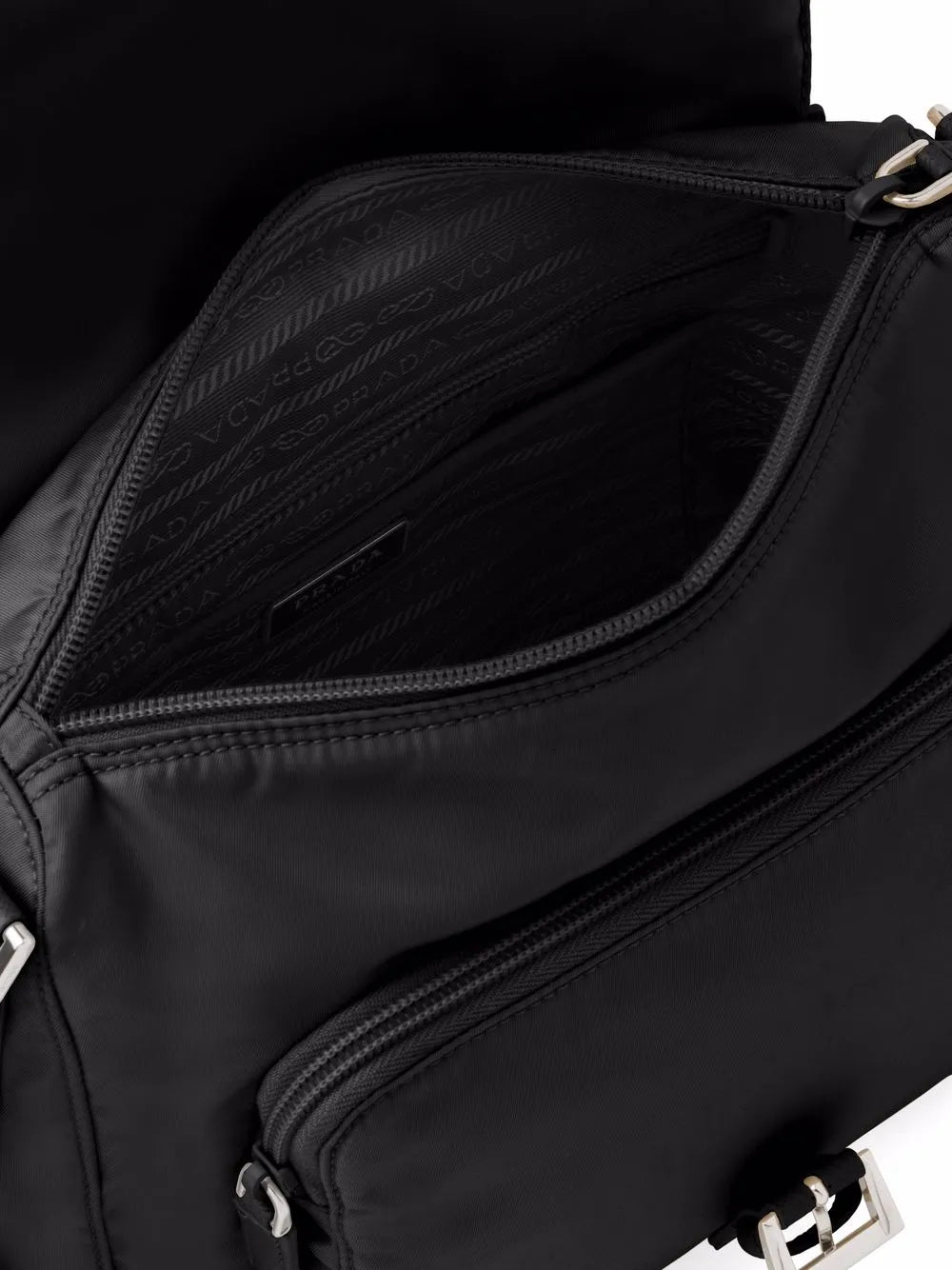 Prada Re Nylon Triangle Logo Plaque Shoulder Bag