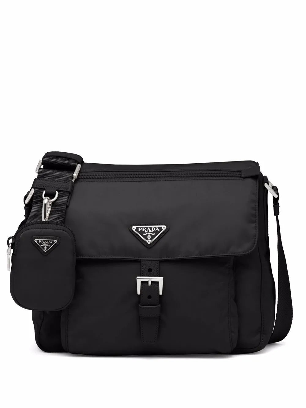 Prada Re Nylon Triangle Logo Plaque Shoulder Bag