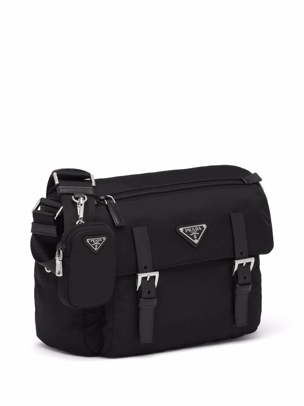 Prada Re Nylon Triangle Logo Plaque Shoulder Bag