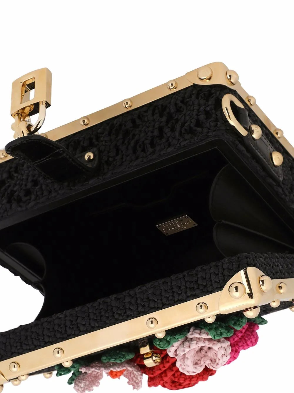 Dolce Gabbana Dolce Box Raffia Top Handle Bag