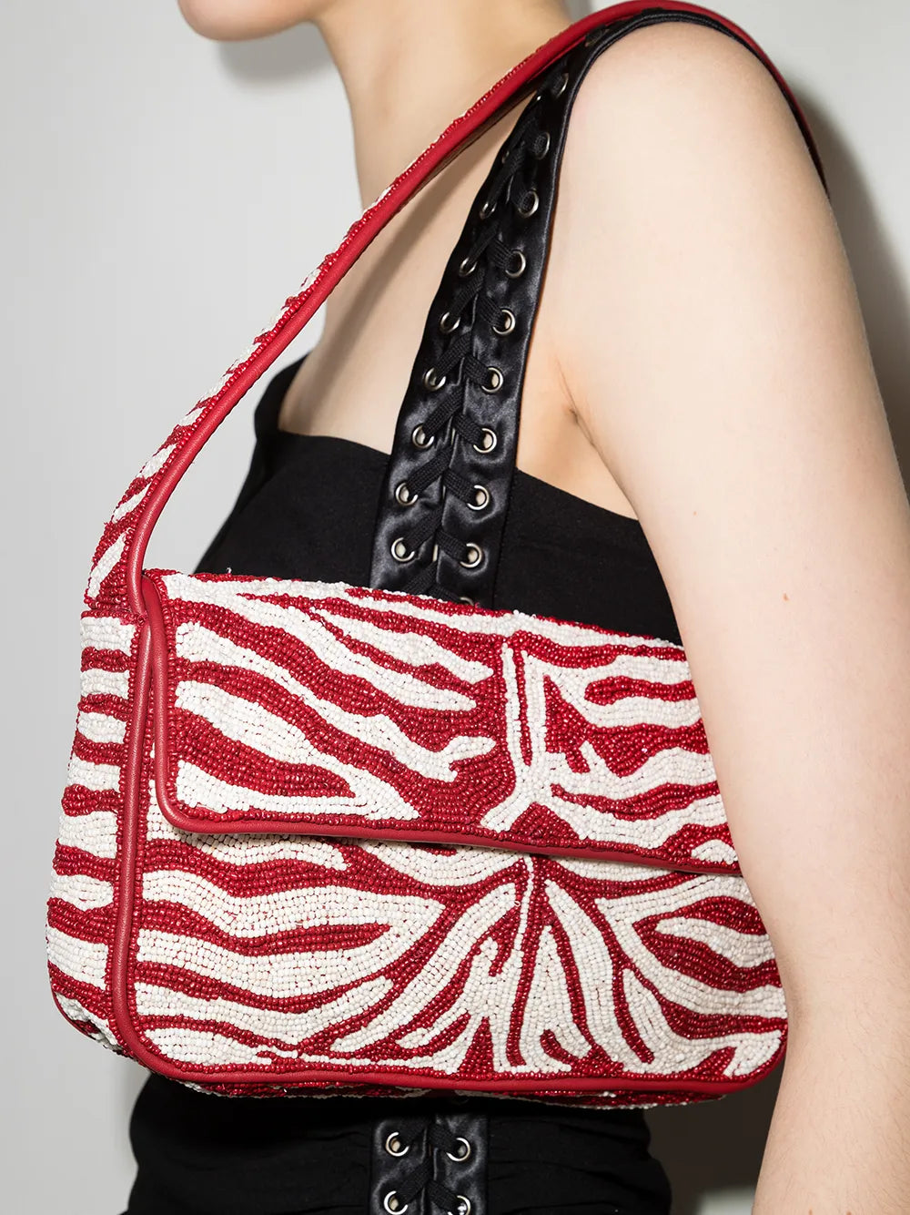 Staud Tommy Bead Embellished Shoulder Bag