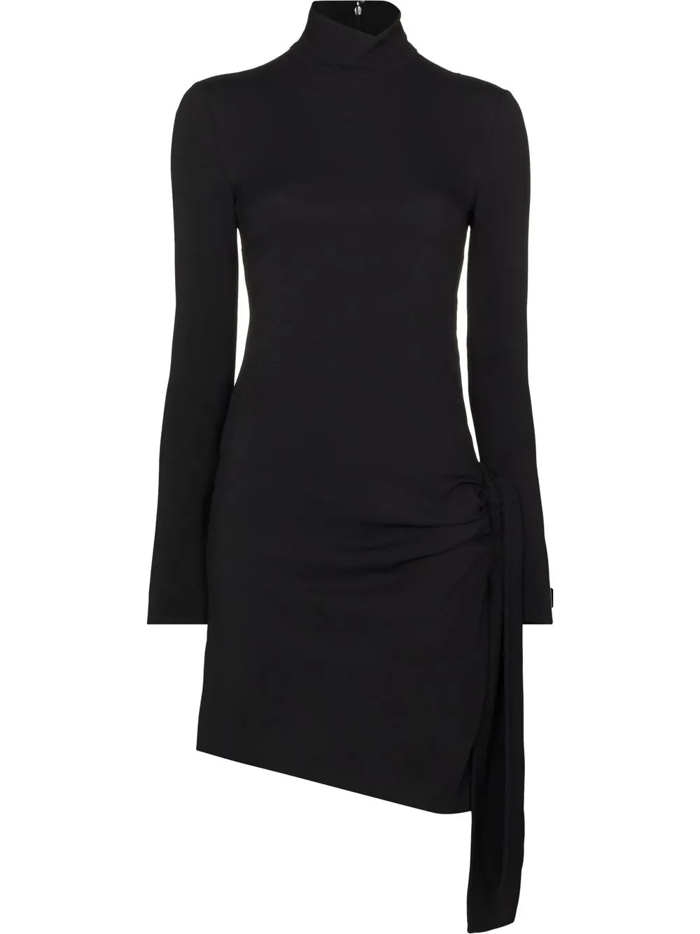 Dolce Gabbana Ruched High Neck Mini Dress