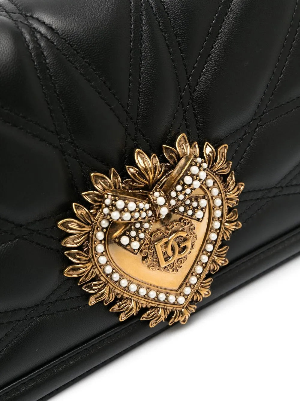 Dolce Gabbana Medium Devotion Quilted Shoulder Bag