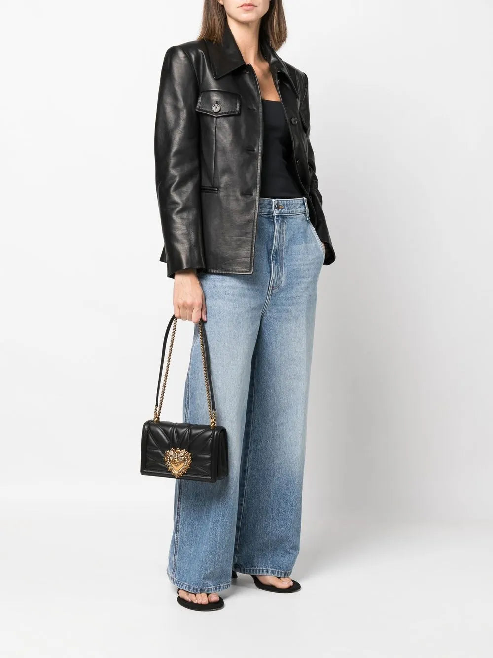 Dolce Gabbana Medium Devotion Quilted Shoulder Bag