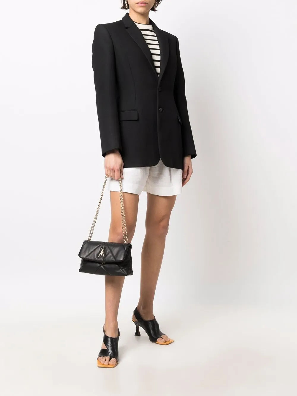 Patrizia Pepe Chevron Leather Shoulder Bag