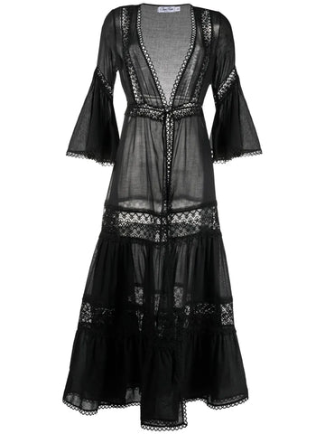Charo Ruiz Ibiza Floral Lace Embroidered V Neck Dress