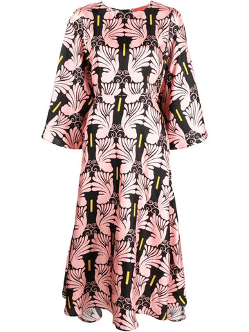 La Doublej Sorella Printed Silk Dress