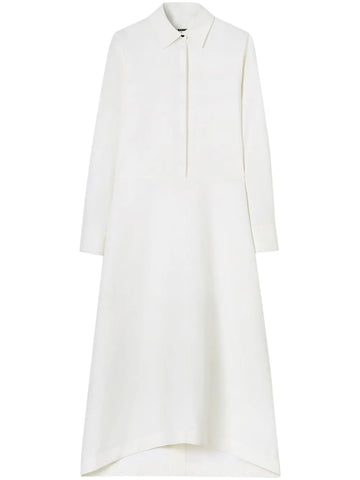 Jil Sander Long Sleeve Cotton Long Dress