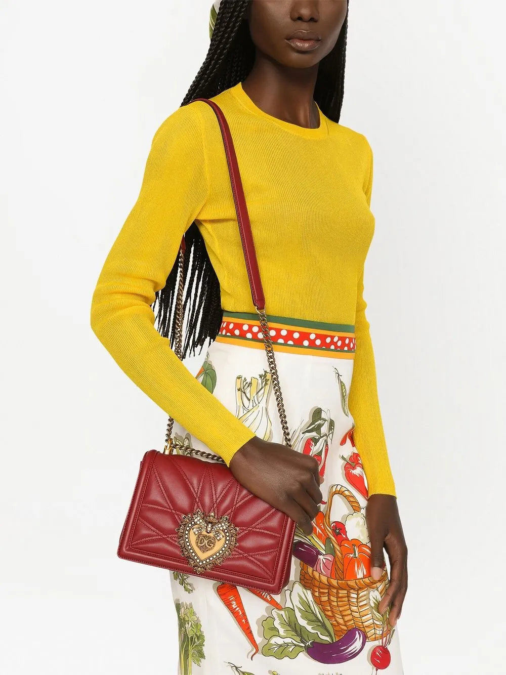 Dolce Gabbana Medium Devotion Quilted Shoulder Bag