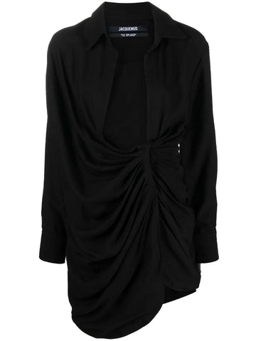 Jacquemus La Robe Bahia Draped Minidress
